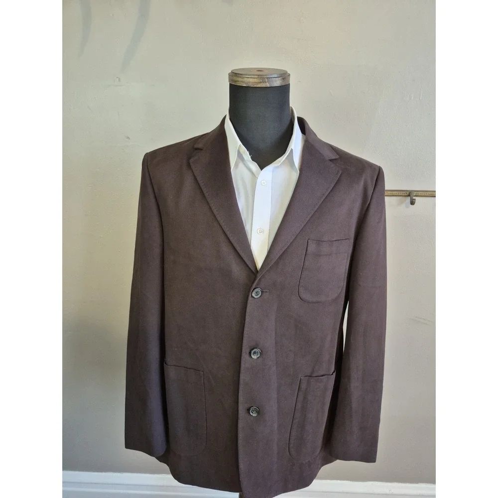 Brooks Brothers 346 Mens Cotton Sport Coat 41R Brown 3 Button Blazer E502